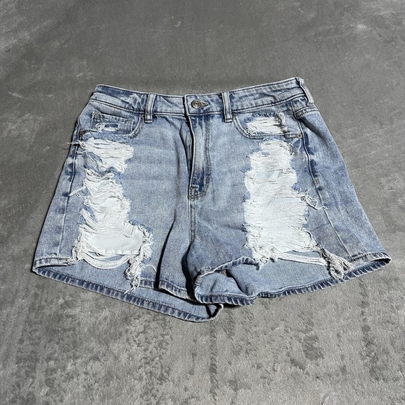 American Eagle Outfitters Pants - American Eagle Denim Shorts Womens 8 Distressed Light Washed Mom Short Boho